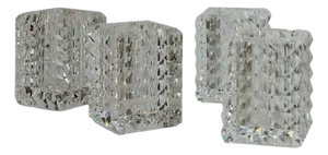 Faceted Optical Glass Candle Votives from Veritas, Texas, 2016, Set of 2