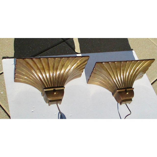 Chapman Manufacturing Company 1979 Bronze Uplighter Sconces by Chapman - A Pair of 2 For Sale - Image 4 of 18