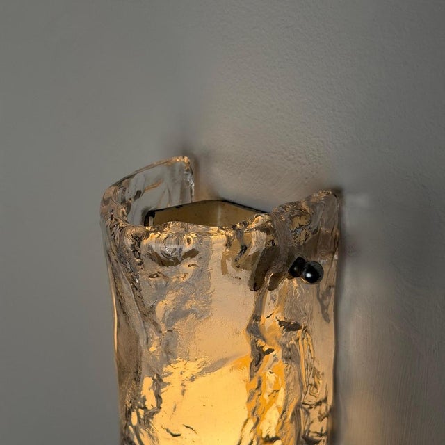 Murano Ice-Textured Glass Wall Sconces from Mazzega, Italy, 1970s, Set of 2 For Sale - Image 14 of 18