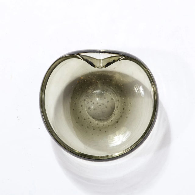 Mid-Century Modern Hand Blown Smoked Murano Glass Bowl/Dish For Sale - Image 4 of 13