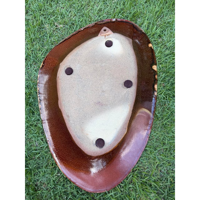 Oversized Signed Studio Art Pottery Wall Sculpture Platter & Centerpiece For Sale - Image 10 of 11