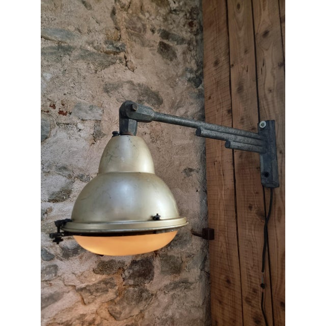 Vintage Street Wall Light in Metal and Glass, 1950s For Sale - Image 10 of 15