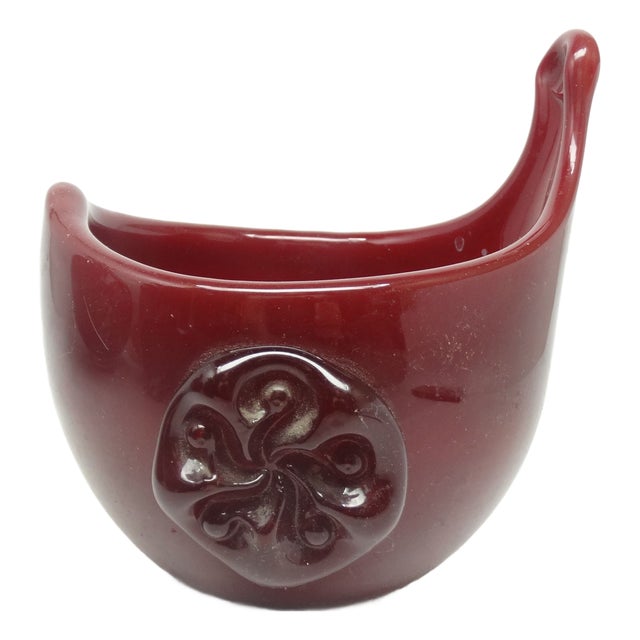 Postmoder Salt Holder attributed to Wolomin Glassworks attributed to Jerzy Słuczan-Orkusz, Poland, 1970s For Sale