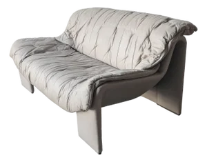 1970s Post Modern Leather Loveseat by Intertime Switzerland