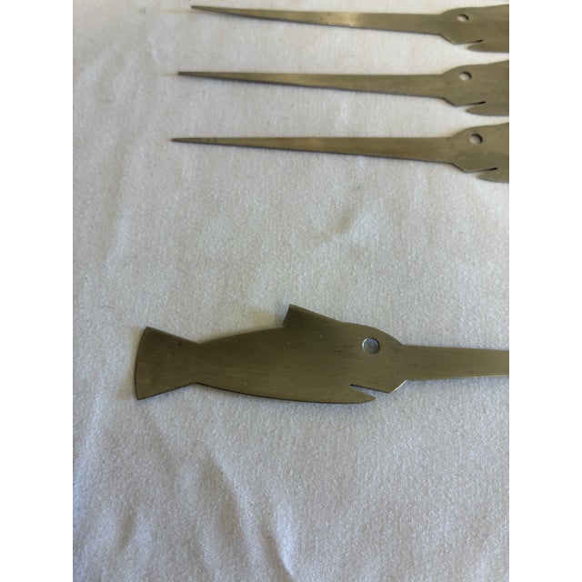 Silver Vintage Silver-Tone Swordfish Cocktail Skewers, Set of 8 For Sale - Image 8 of 8
