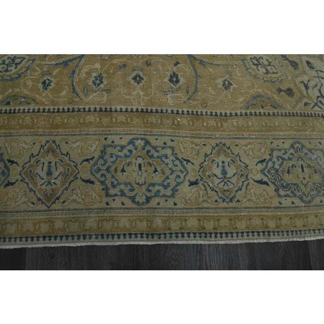 Textile 1970s Vintage Persian Handknotted Wool Green Oversize Area Rug For Sale - Image 7 of 11