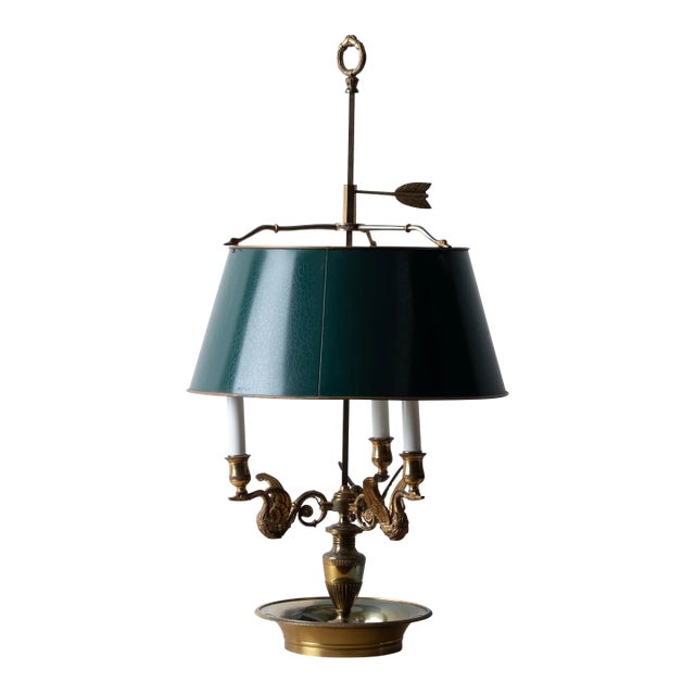 French Brass Bouillotte Lamp For Sale