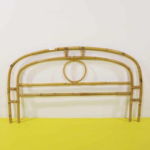 Woven Bamboo Headboard with Arch and Circle Pattern For Sale - Image 6 of 7