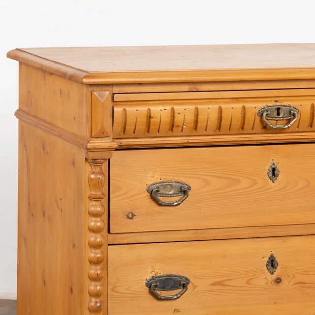Early 20th Century Pine Chest of Four Drawers, Denmark Circa 1900 For Sale - Image 5 of 11