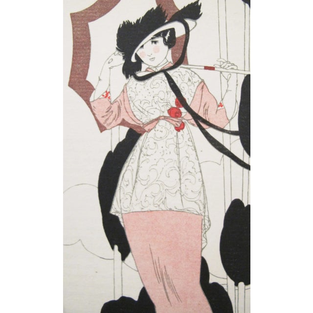 Art Deco 1913 Gazette du Bon Ton Fashion Plate, Robe pour Deauville For Sale - Image 3 of 6