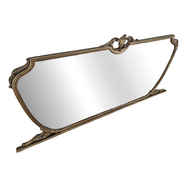 Large Vintage Mirror in Gold-Lacquered Wood, 1960 For Sale