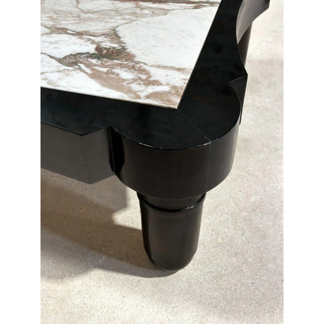 Calacatta Viola Marble Coffee Table by Edith Norton, Signed Plate 1970 For Sale In Chicago - Image 6 of 8