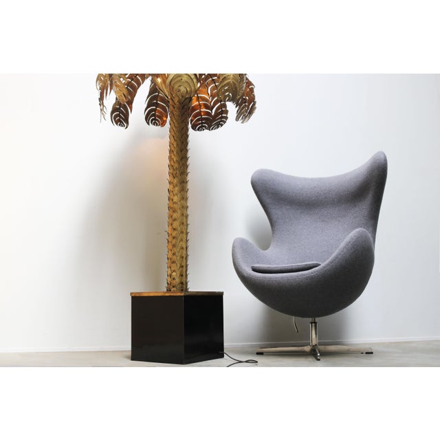 Metal Large Vintage Palm Floor Lamp by Christian Techoueyres for Maison Jansen, 1970 For Sale - Image 7 of 17