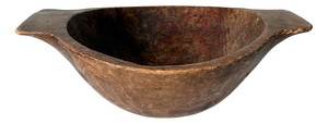 Antique Carved Wood Dough Bowl, 1890s