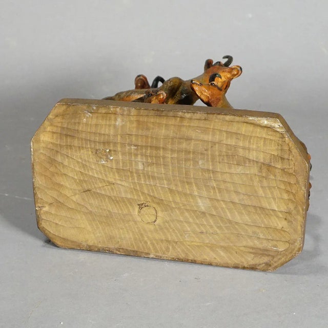 Carved Wood Chamois Family by Ernst Heissl, Ebensee, Austria, 1900s For Sale - Image 10 of 11