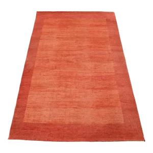Gabbeh Rug 4’6” X 6’7” Rust Wool Contemporary Hand-Knotted Carpet