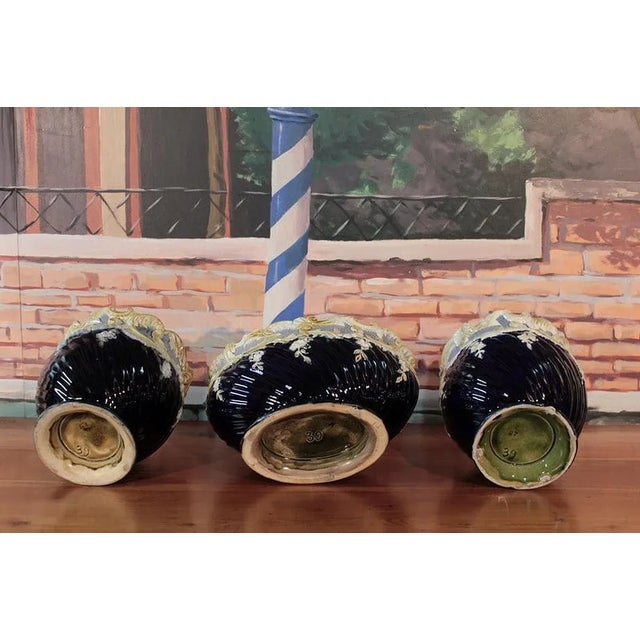 19th Century Barbotine Fireplace Trim, Set of 3 For Sale - Image 6 of 11