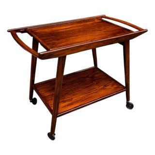 Geraldo de Barros for Unilabor Bar Cart in Jacaranda & Hardwood, Brazil, 1960s - Lot 499A For Sale