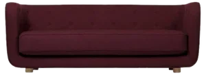 Maroon and Smoked Oak Raf Simons Vidar 3 Vilhelm Sofa by Lassen