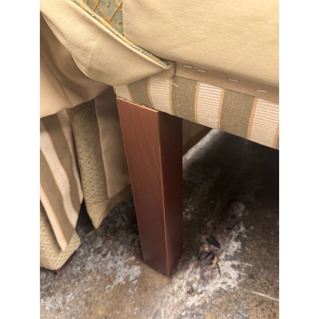Ethan Allen Striped Upholstered Skirted Dining Chairs, Pair For Sale - Image 10 of 12