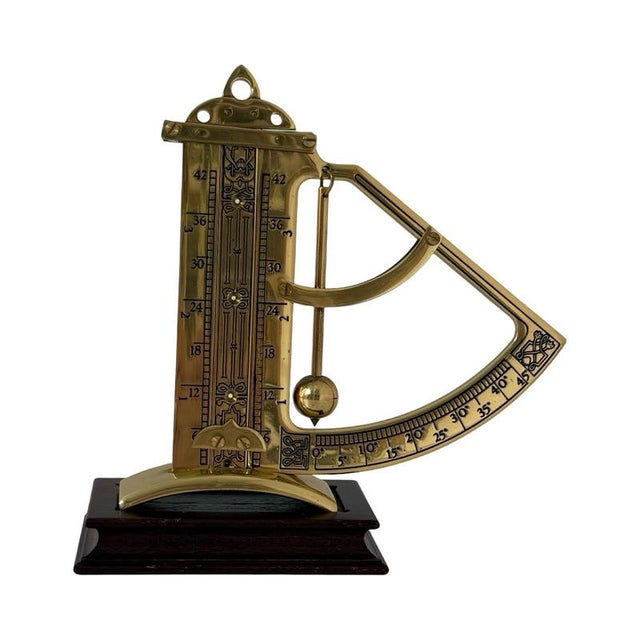 Gunners Level in Gold Plated Brass on Wooden Mount by Franklin Mint, 1987 For Sale - Image 4 of 5