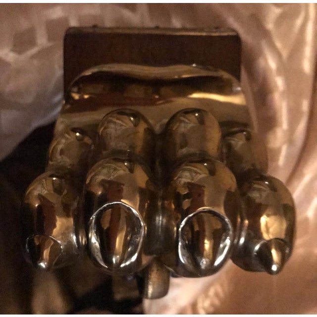 Wood 1970s Leather Top Maitland-Smith French Empire Regency Paw Feet Center Entry Table For Sale - Image 7 of 10