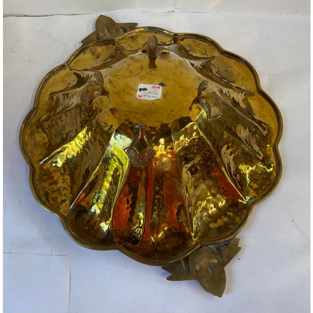 Vintage Brass Centerpiece Footed Bowl For Sale In Dallas - Image 6 of 7