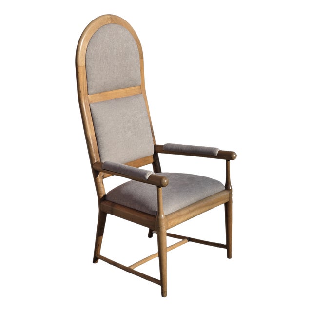 Italian High-Backed Study Chair, 1950s For Sale