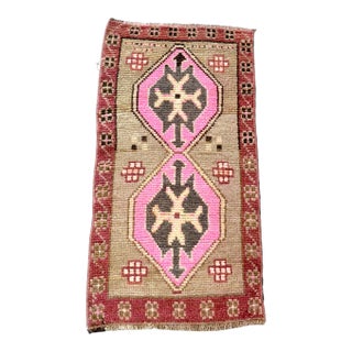 Oushak Vintage Turkish Boho Small Rug For Sale