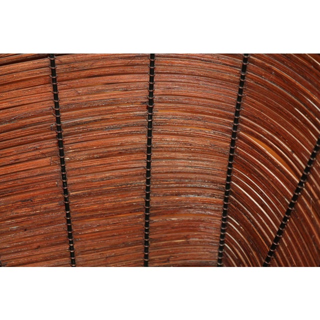 Gorgeous, Large, Vintage Pencil Reed Basket, Iron Handles For Sale - Image 10 of 12
