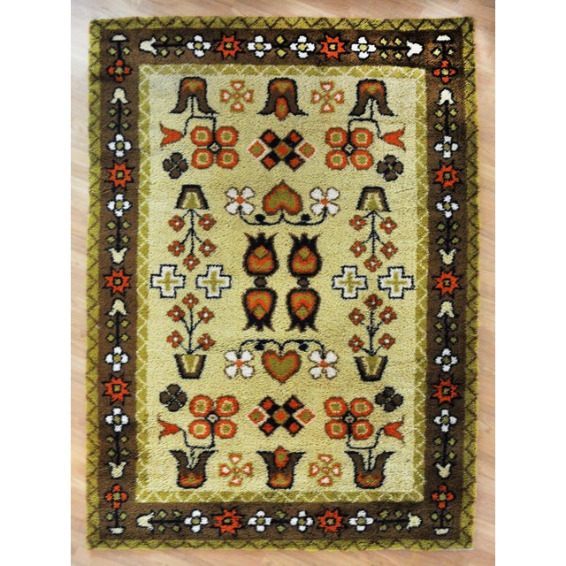 1970s Vintage Wool Rug from Hammer Taepper For Sale - Image 5 of 5