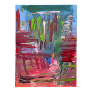 Outsider Art Large Abstract Acrylic Painting