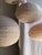Japanese-Style Round Pink Rattan and Natural Linen Pendant Light For Sale - Image 15 of 18