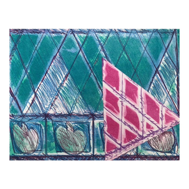 1980s Adrienne Anderson Litho With Collage For Sale