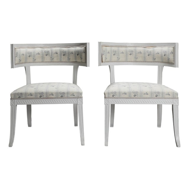 Swedish Gustavian Klismos Chairs, 1790s, Set of 2 For Sale