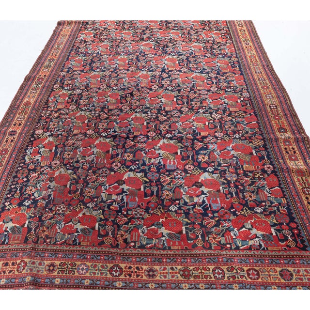 Red Antique Persian Afshar Rug For Sale - Image 8 of 10