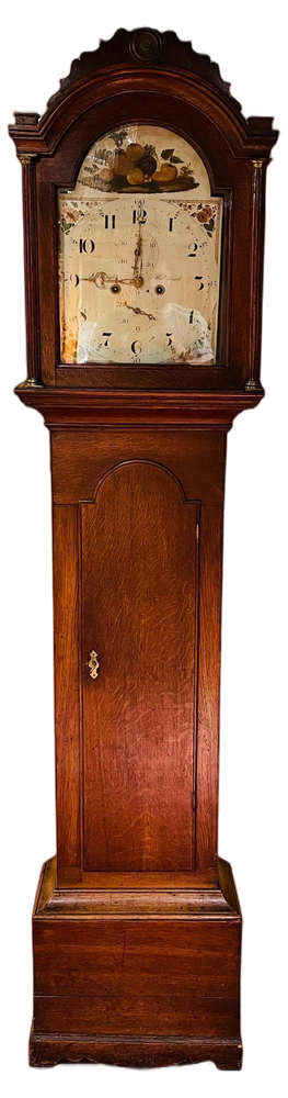 Antique English Grandfather Clock in Oak, 19th Century