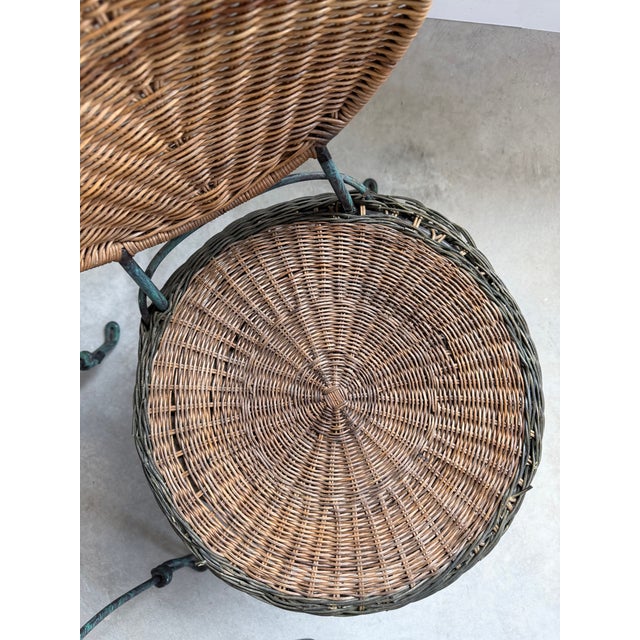 Ghost Draped Wicker Tromp l'Oeil Table + 2 Bistro Chairs, Bohemian Hand Woven For Sale - Image 12 of 12
