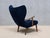 Pragh Armchair in Navy Pierre Frey Velvet from Madsen & Schübel, Denmark, 1950s For Sale - Image 9 of 15