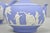 Antique Wedgwood Blue Jasperware Tea Set W/ Tea Pot Creamer Sugar Bowl 3 Pc Set For Sale - Image 12 of 15