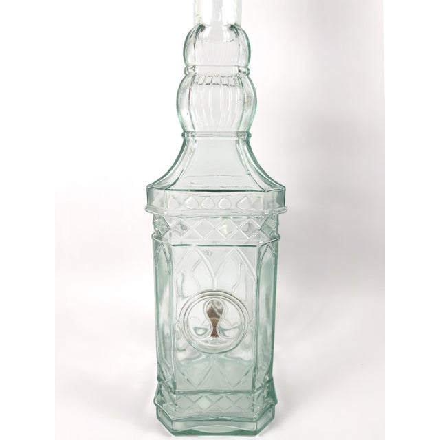 Transparent Antique French Mold-Blown Glass Liquor Fountain With Wooden Spigot, Circa 1900 For Sale - Image 8 of 18