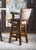 Not Yet Made - Made To Order Chisum Slate Barstool | Leather | Tufted | Swivel | Modern Rustic | Arms | Grey | Taupe For Sale - Image 5 of 9