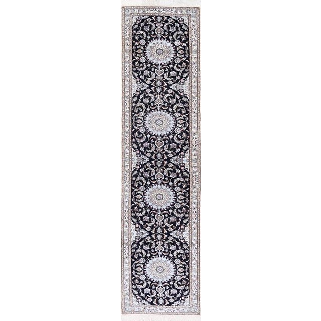 Pasargad DC Navy Blue Fine Hand Knotted Silk & Wool Rug For Sale - Image 4 of 5