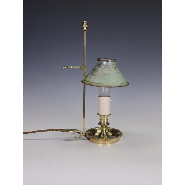 Antique 19th Century French Brass & Tôle Bouillotte Desk Lamp / Candlestick Lamp 19th-century French adjustable...
