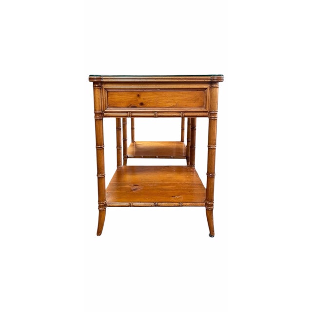 1970s Pair of Vintage Faux Bamboo Chinoiserie Nightstands by Baker Furniture For Sale In Chicago - Image 6 of 7