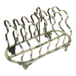 Early 20th Century English Silver Plated Toast Rack For Sale
