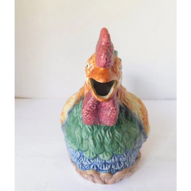 Farmhouse Vintage Colorful Ceramic Rooster Teapot For Sale - Image 3 of 11