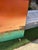 Textile Orange and Turquoise Abstract Style Painting on Canvas For Sale - Image 7 of 10