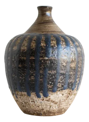 Mid-Century Scandinavian Modern Brutalist Art Design Art Pottery Vase by Mari Simmulson for Upsala Ekeby, Sweden, 1970s