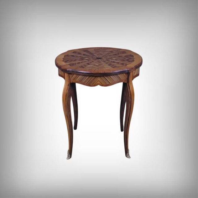 Louis XV Style Marquetry Side Table, Early 20th Century For Sale - Image 14 of 14